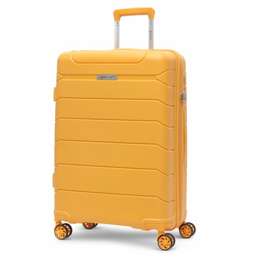 Aerolite Medium 24in (67L) Lightweight Polypropylene Hard Shell Check-In Luggage Suitcase, Dual 4-Spinner Wheels, TSA Lock, Organised Interior, Durable Travel Case – Mango